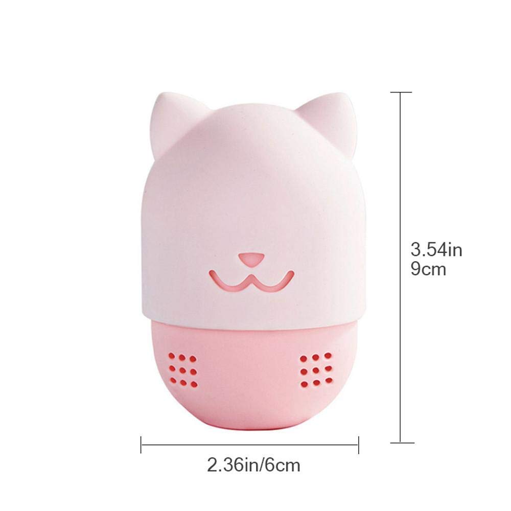 1Pc Cute Cat Silicone Makeup Sponge Holder - Travel Beauty Blender Case for Storage & Organization (Pink) | Perfect for Travel, Home & On-the-Go Makeup Application