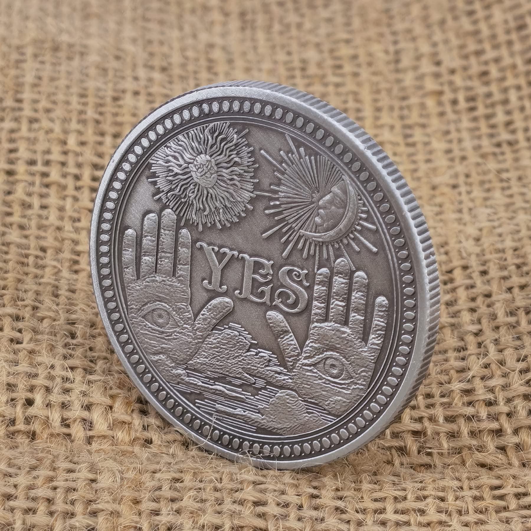 Yes No Decision Maker Challenge Coin - Collector's Medallion Souvenir in Silver | Perfect for Office Meetings, Gifts & Bar Games