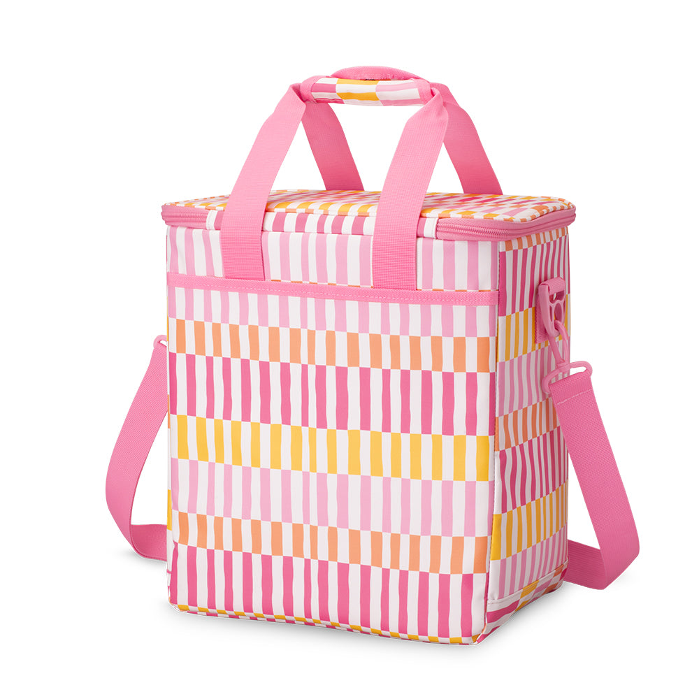 Sherbet Stripe Boxxi 24 Can Cooler - Insulated Soft-Sided Cooler Bag for Picnics, Beach Trips & Outdoor Adventures