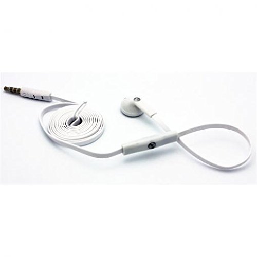 Mono Wired Headset with Microphone - Single Earbud Hands-Free Headphone with 3.5mm Jack (White) for Kyocera DuraXV LTE - Perfect for Driving, Office Calls & Customer Service