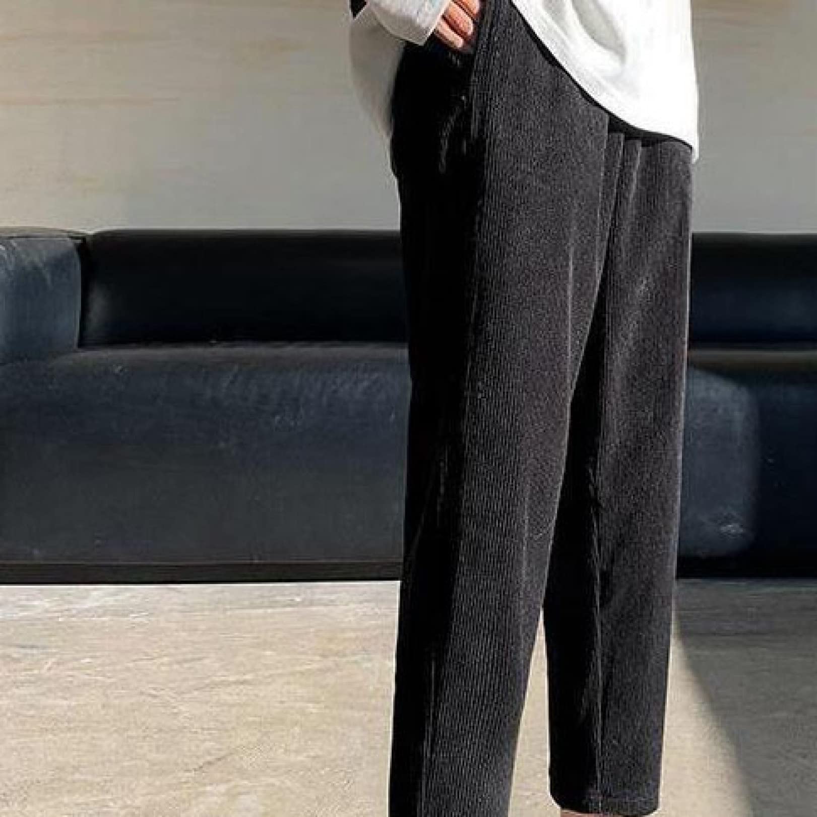 KKONION Women's High Waisted Wide Leg Yoga Pants - Tummy Control Polyester Sweatpants for Workout, Lounge & Travel - Lightweight Comfortable Long Trousers for Home, Office & Casual Outings