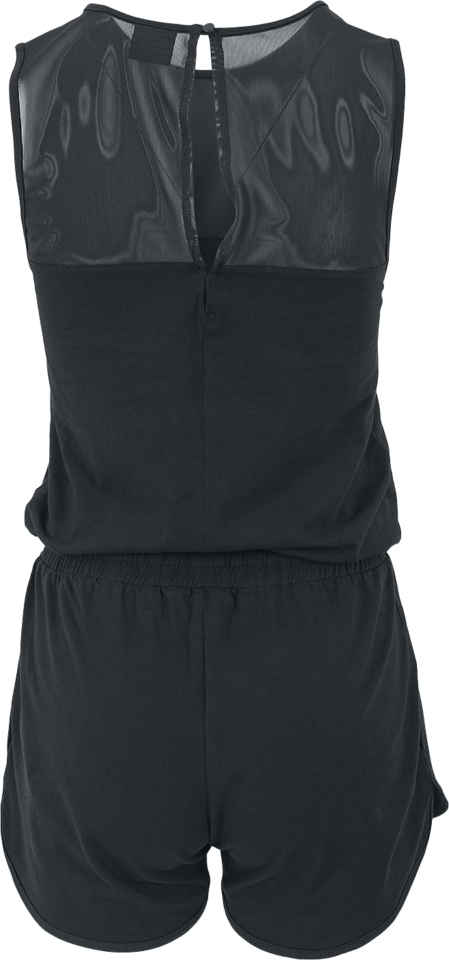 Ladies Tech Mesh Hot Jumpsuit TB1179 - Black, Size Small | Perfect for Dance, Gym & Night Out