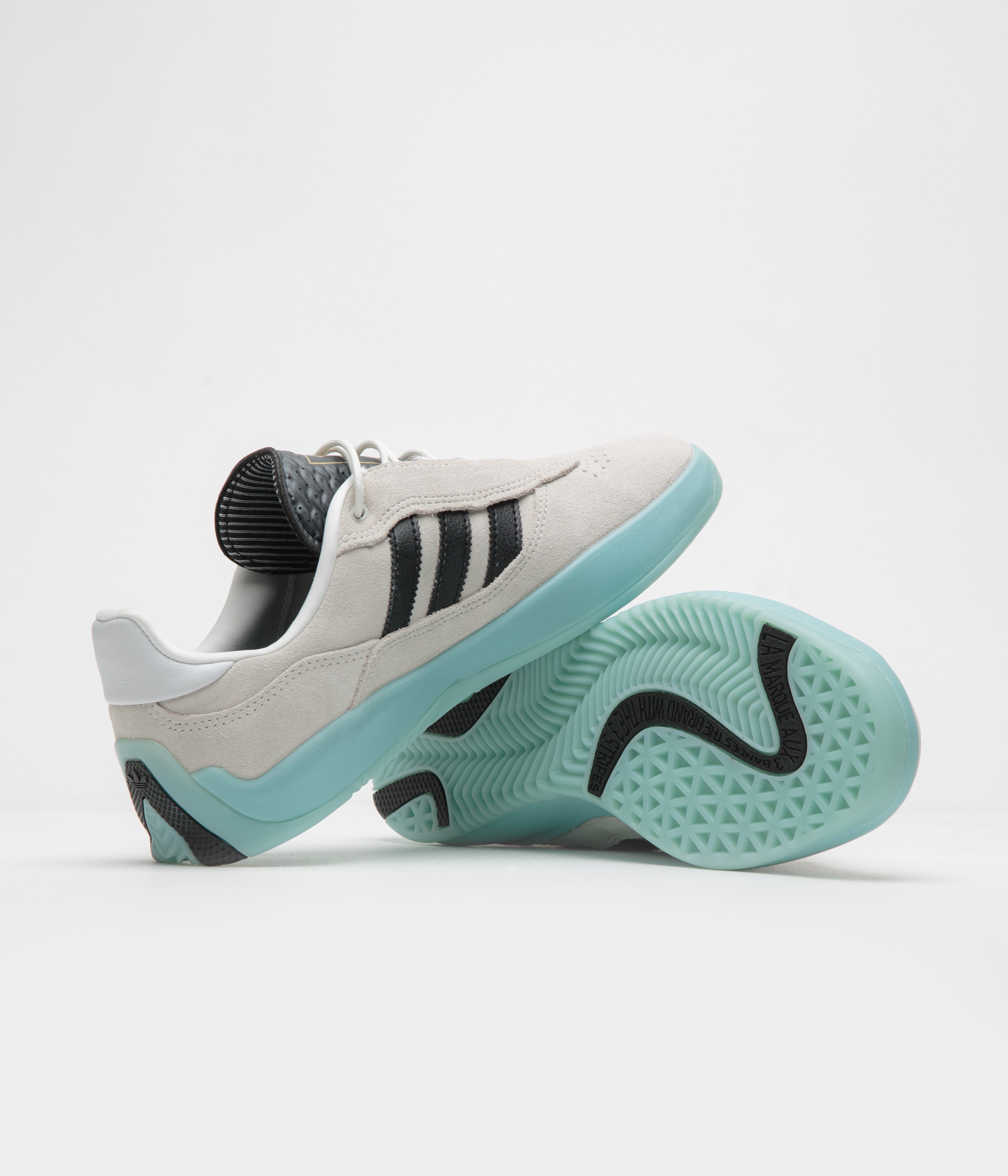 Adidas Puig Running Shoes for Men & Women - Crystal White / Core Black / Light Aqua - Lightweight Comfortable Sneakers for Jogging, Gym & Casual Wear