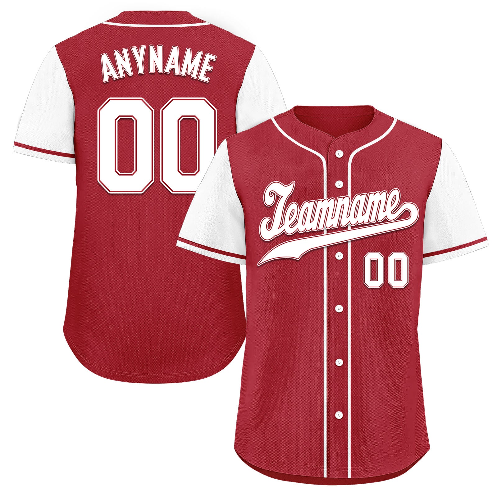 Custom Burgundy & White Raglan Sleeve Baseball Jersey - Personalized Authentic Sports Uniform BSBJ01 D020200 | Game Day, Team Uniform, Sports Fan Apparel