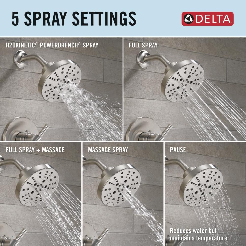 Monitor® 14 Series H2Okinetic® Tub and Shower Faucet - High Pressure Water Saving Showerhead for Bathroom & Spa Relaxation