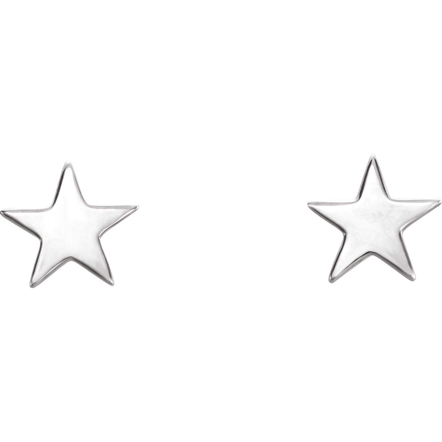 14K Gold, Sterling Silver & Platinum Star Stud Earrings for Women – Friction Back & Secure Fit – Elegant Fine Jewelry for Everyday Wear & Special Occasions