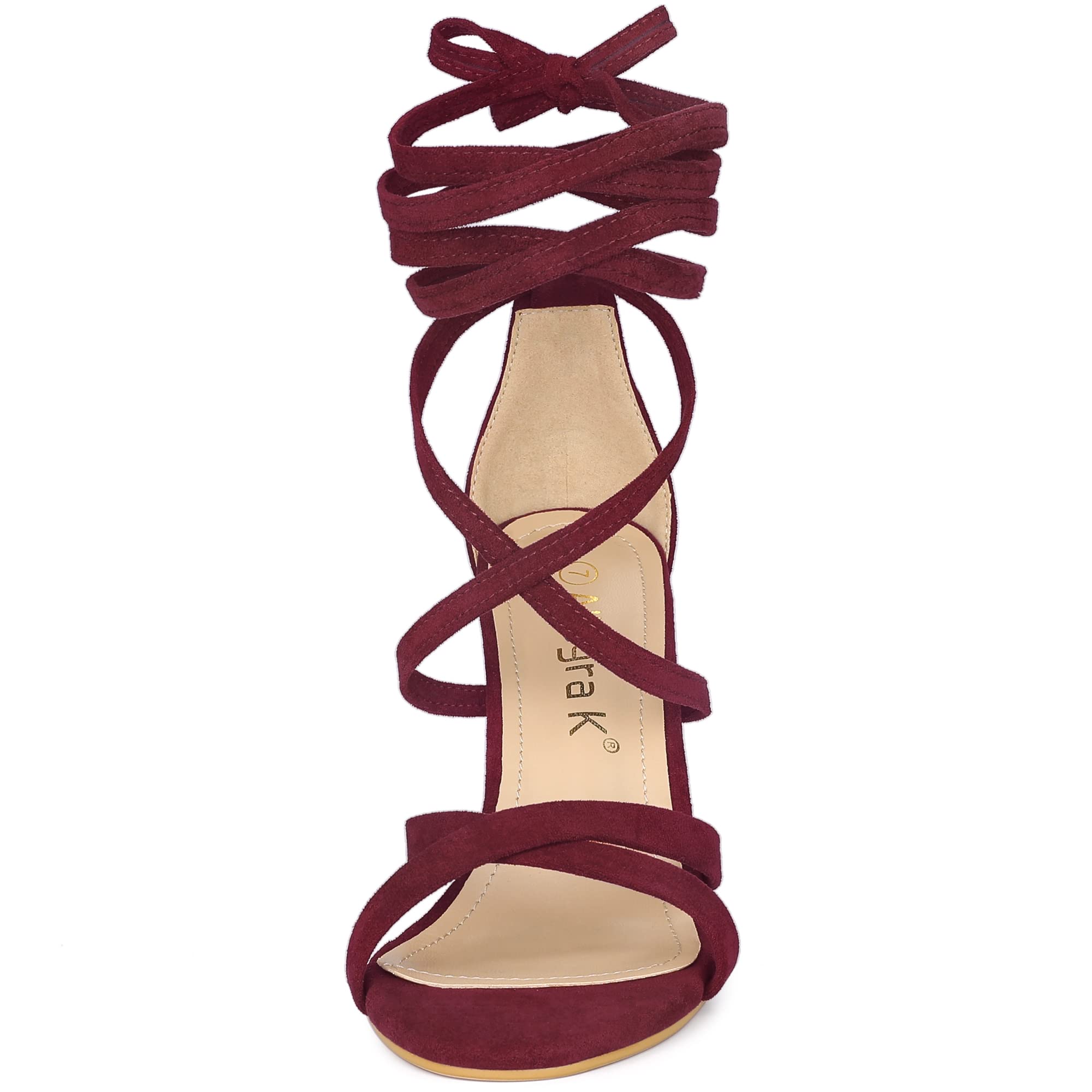 Allegra K Women's Lace Up Stiletto Heel Sandals - Sexy High Heel Dress Shoes for Party, Wedding & Evening Events