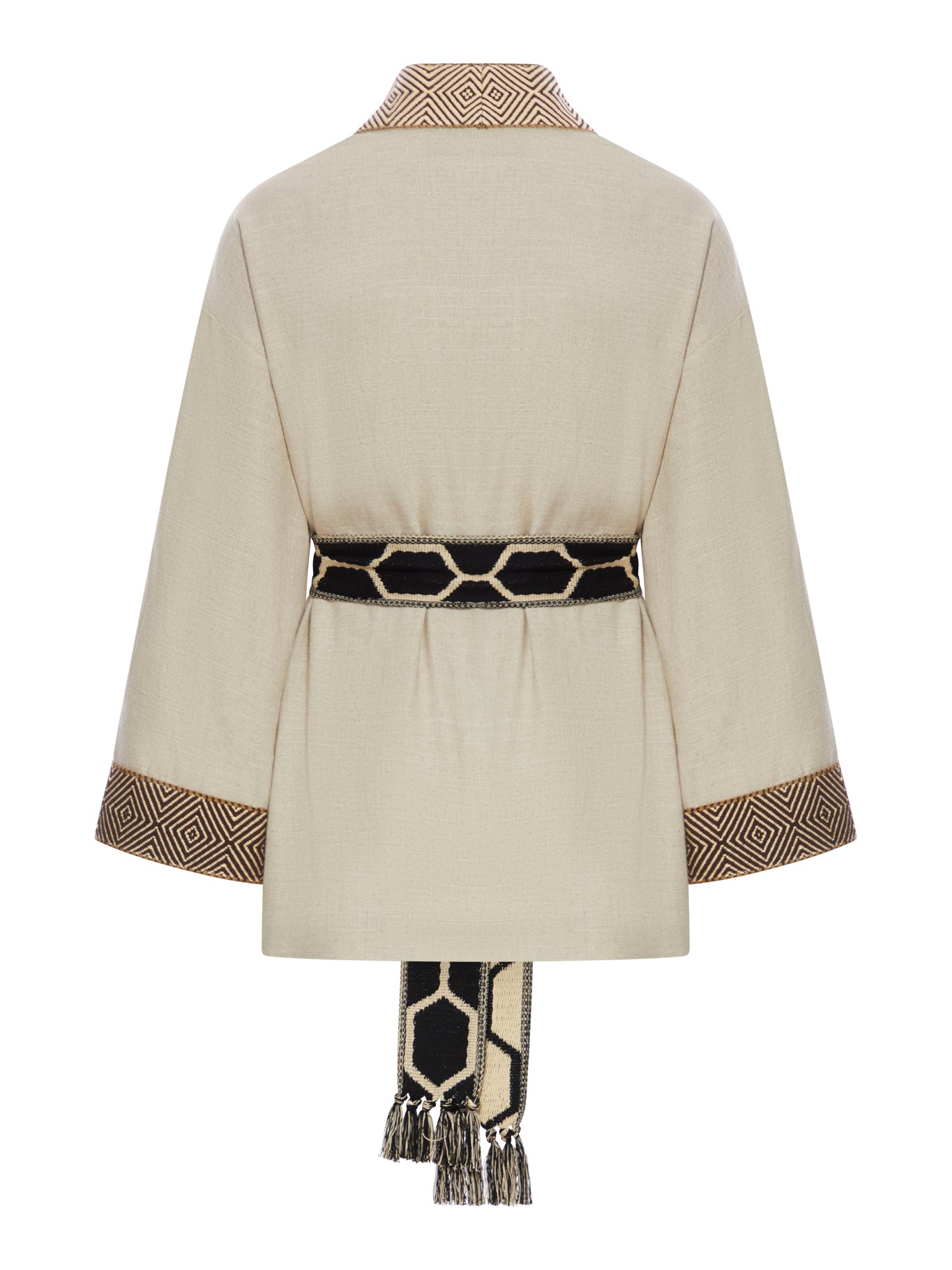 Valentino Garavani Linen Kimono in Nude Neutrals - 6V3CEH45AKK 0NENatural | Lightweight Summer Cover-Up for Beach, Pool & Resort Wear