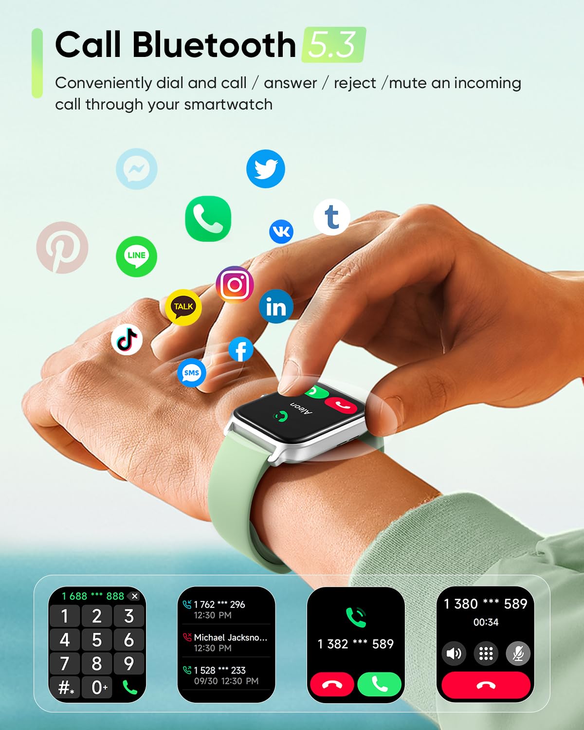 Fitpolo Smart Watch for Men & Women - 1.8