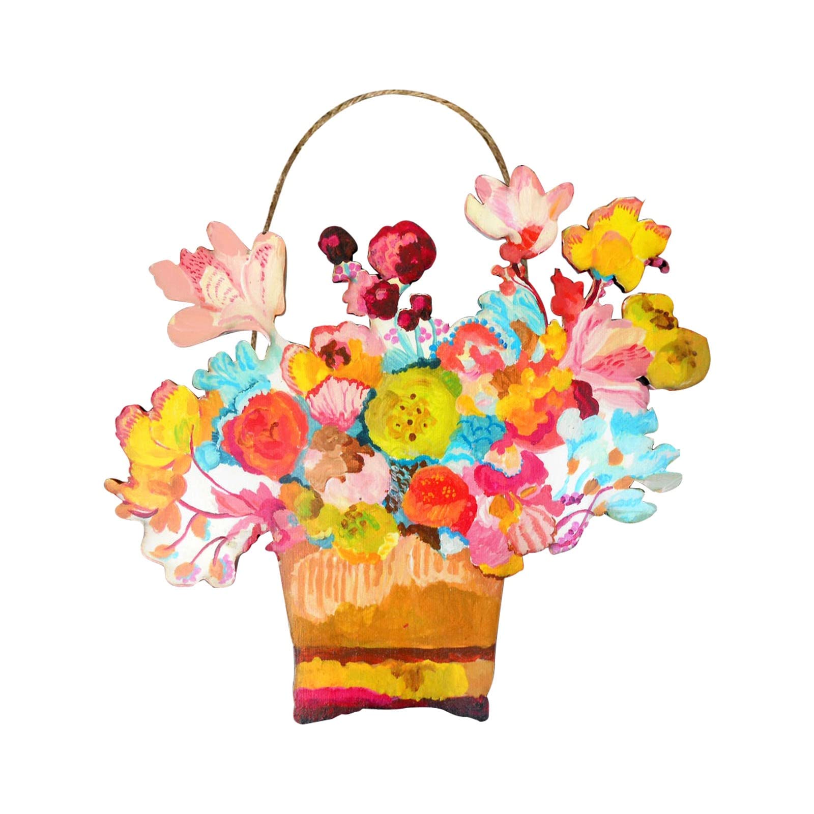 Modern Wooden Wall Decor - Floral Welcome Door Hanging Wreath for Kitchen & Home Decor | Spring Garland, Watering Can Design | Perfect for Farmhouse, Cottage, or Entryway Decorations