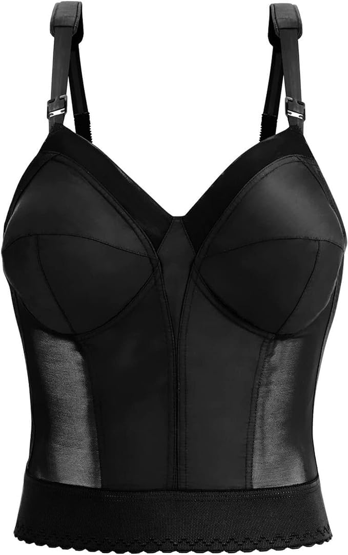 Exquisite Form 5107532 Wireless Posture Support Bra - Slimming Longline Back Closure Bra for Women | Perfect for Yoga, Workouts & Everyday Comfort