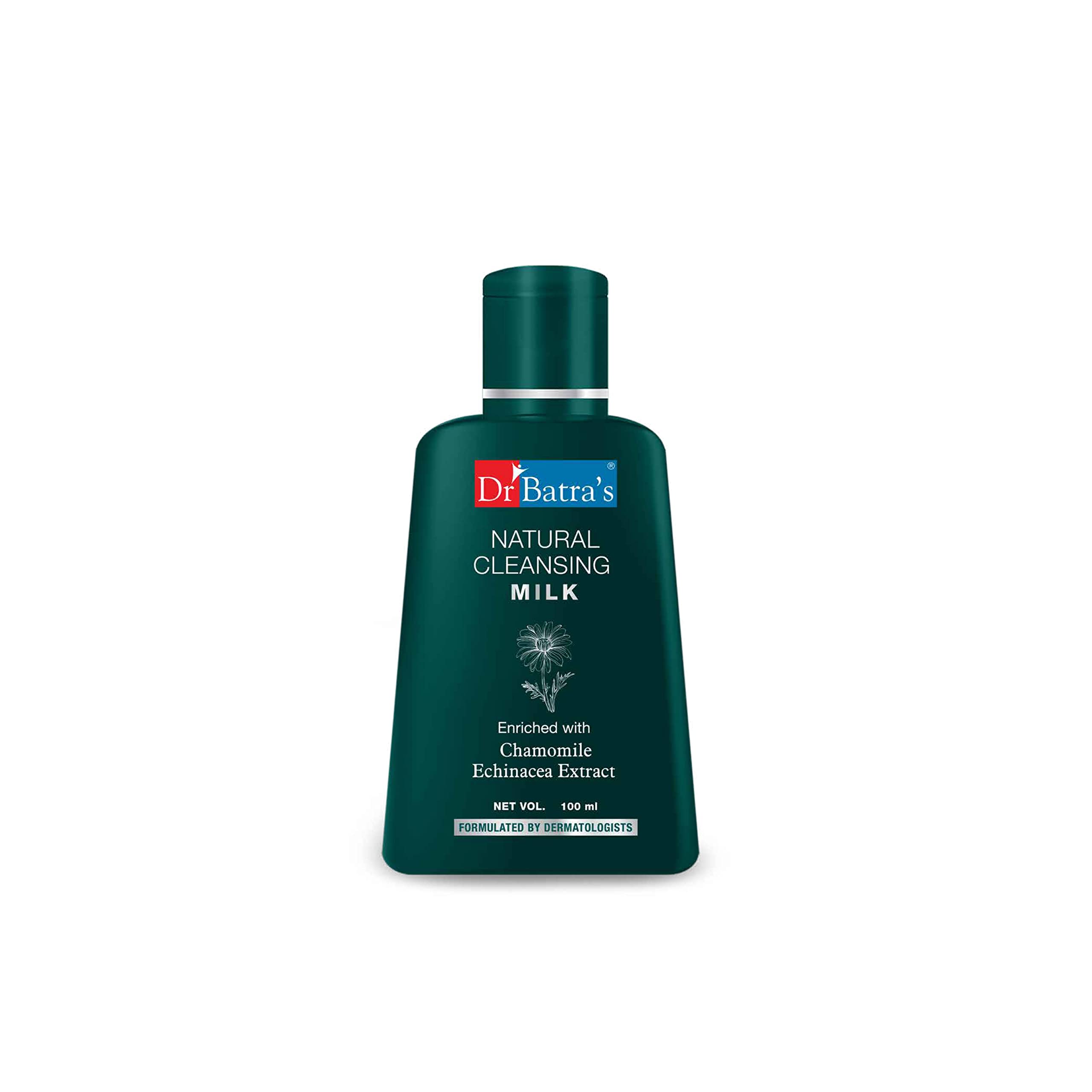 Dr Batra's Natural Cleansing Milk - 100ml | Gentle Face Wash for All Skin Types | Perfect for Daily Skincare Routine & Makeup Removal
