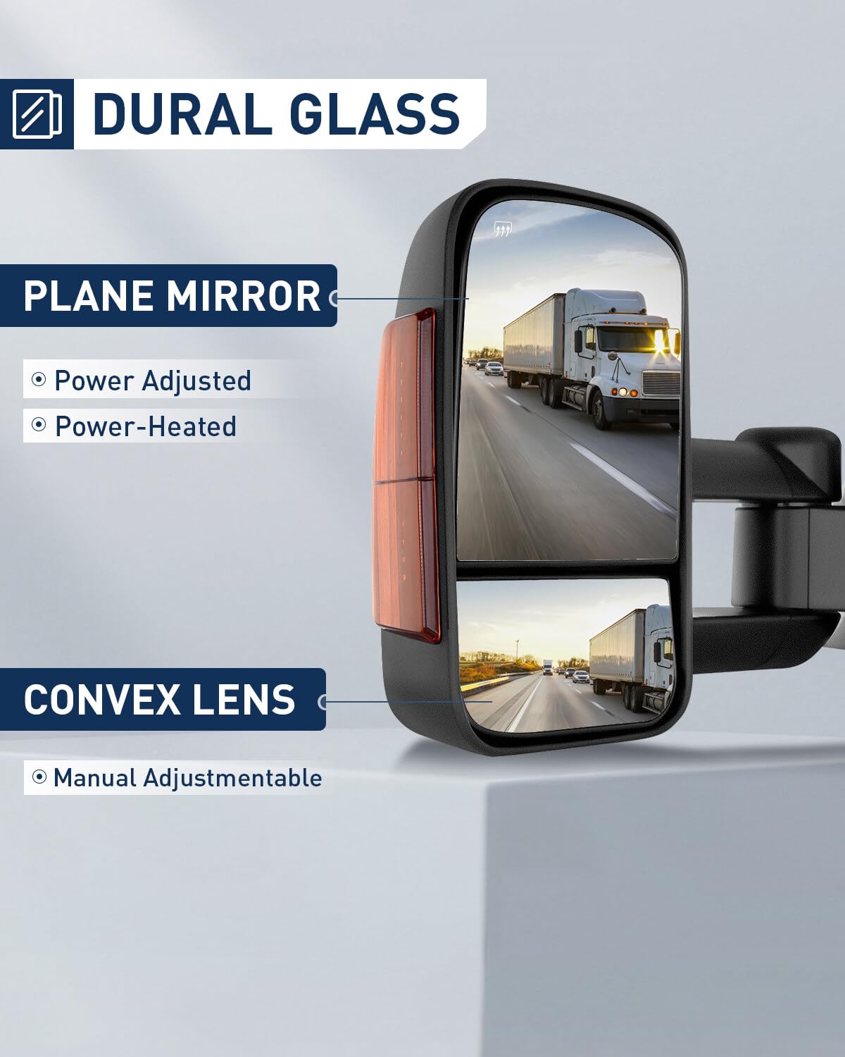 ECCPP Power Heated Telescoping Towing Mirrors with Amber Light - Compatible with 03-06 Chevy Silverado, GMC Sierra 1500/2500HD/3500, Suburban, Yukon XL & Tahoe - Perfect for Towing, Camping & Off-Road Adventures