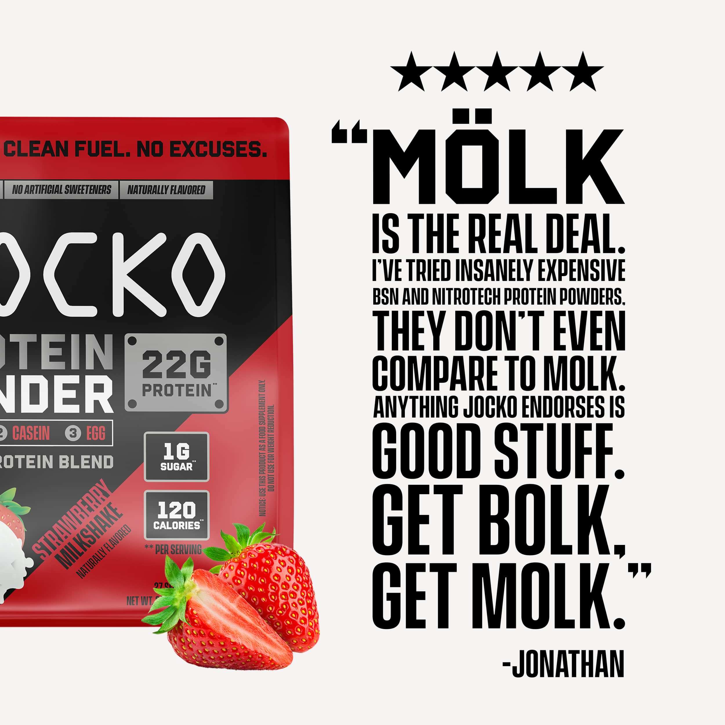 JOCKO MÖLK Premium Whey Protein Powder - 25g Protein per Serving, Low Sugar, Keto Friendly - Perfect for Post-Workout Recovery, Muscle Building & Healthy Lifestyle
