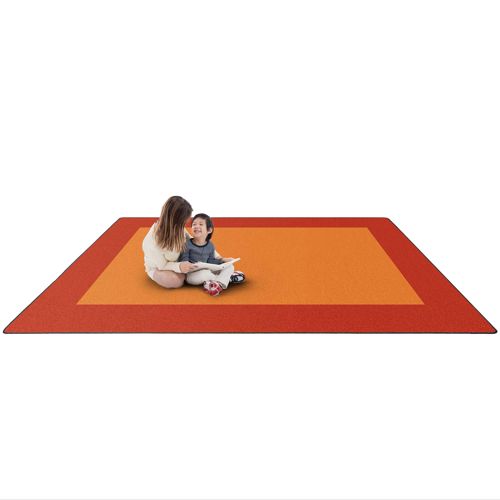 Joy Carpets Kid Essentials All Around Non-Slip Area Rug - Orange, 7'8