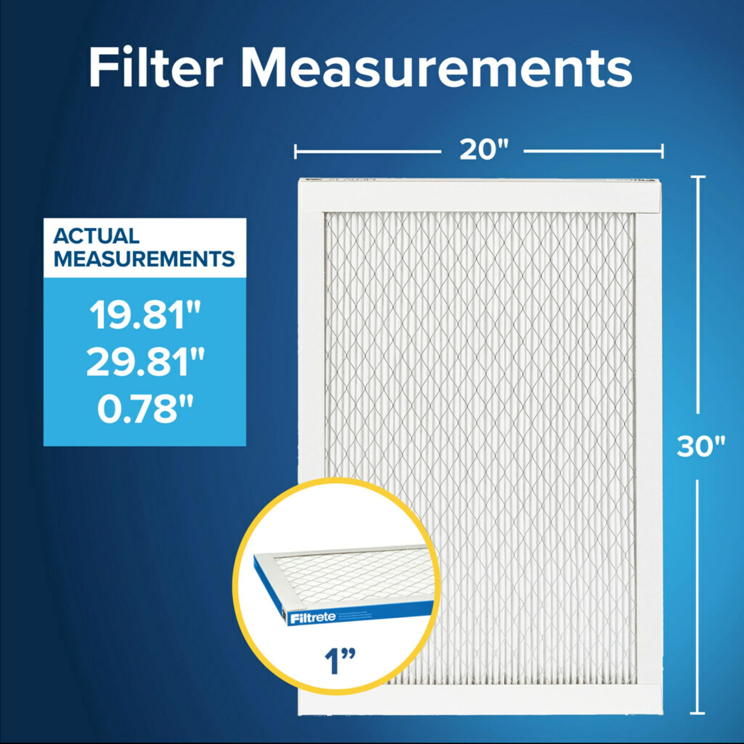 Filtrete 20x30x1 MERV 13 Air Filter 6-Pack - Premium Allergen, Bacteria & Virus Protection - Electrostatic Pleated HVAC Furnace AC Filters (19.81x29.81x0.78 in) - Ideal for Homes with Pets, Allergies or Asthma