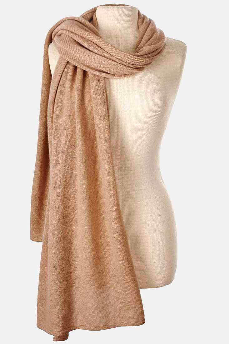 Premium Passport Travel Wrap in Camel - Soft & Stylish RFID-Blocking Scarf for Women | Perfect for Airports, Flights & Cold Weather Travel Accessories