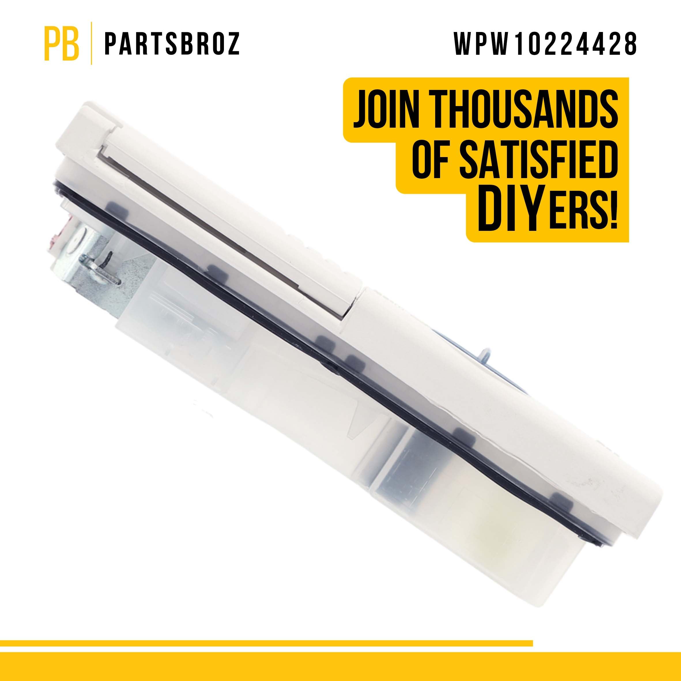 PartsBroz WPW10224428 Dishwasher Detergent Dispenser - Compatible with Whirlpool, Kenmore, Estate & Inglis Dishwashers - Replaces AP6017357, 1515027, PS11750654, W10195169, DU1055XTVQ0, DU1055XTVS3, DU1100XTPQB - Perfect for Kitchen Appliance Repair & Maintenance
