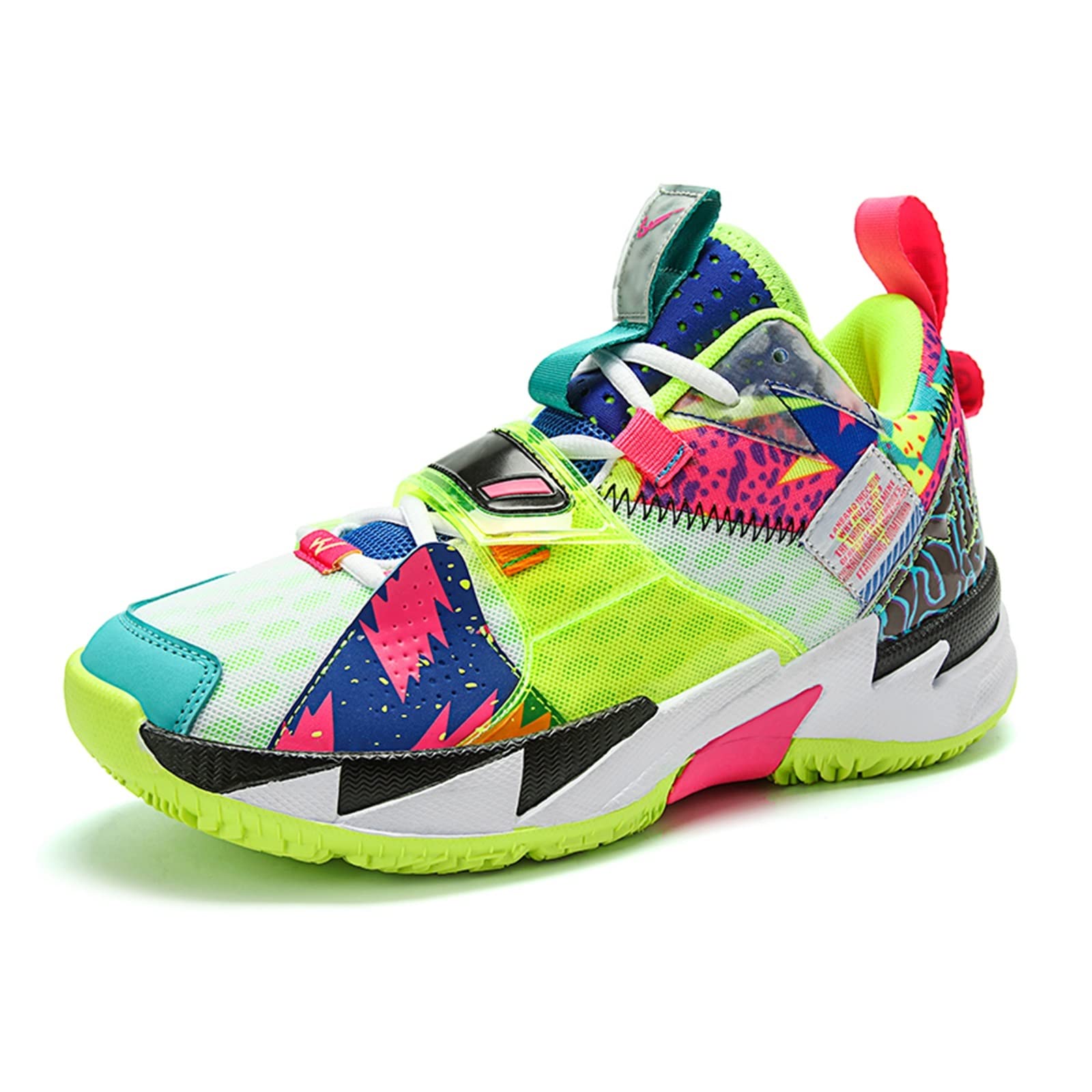 XADITON Men's High Top Basketball Shoes - Breathable Rainbow Street Sneakers for Outdoor Sports & Casual Wear (Color: Mingxing-2012, Size: 5.0) - Perfect for Basketball, Gym, and Urban Fashion