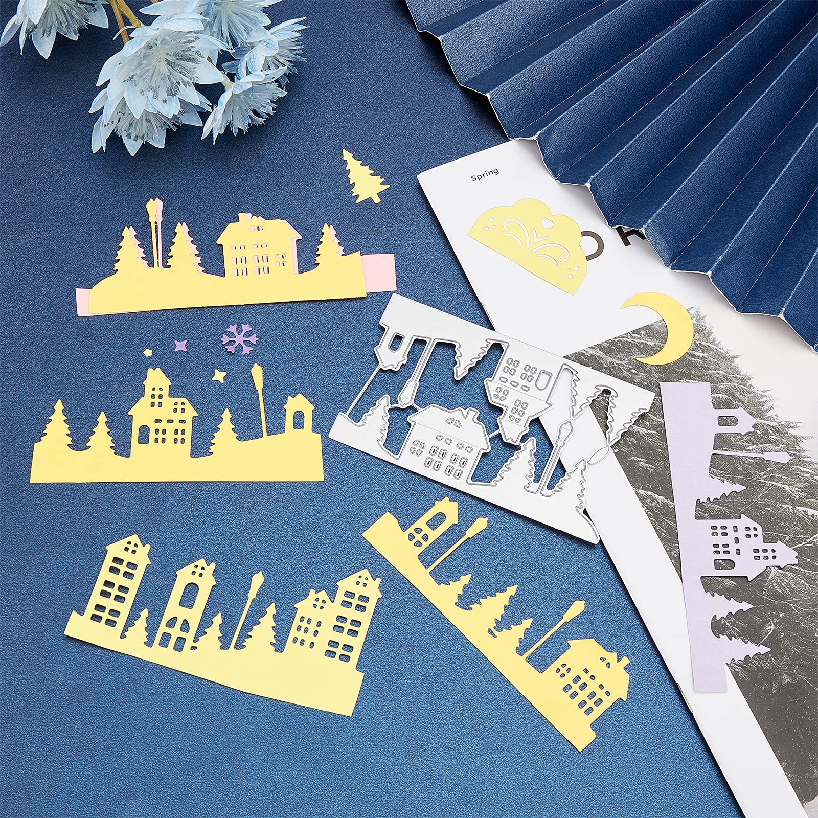 Christmas Winter House & Snowflake Cutting Dies for DIY Scrapbooking, Album Decorations, Greeting Cards | Fairy Tale House Paper Craft Dies | Perfect for Holiday Card Making, Home Decor, and Winter-Themed Projects