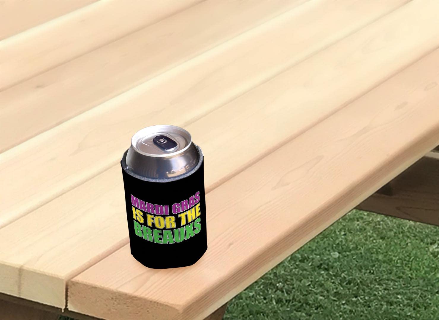 48-Pack Mardi Gras Drink Can Coolers - Insulated Beer & Soda Koozies for Party, Tailgating & Carnival Celebrations - Mardi Gras Is For The Breauxs Themed Party Supplies