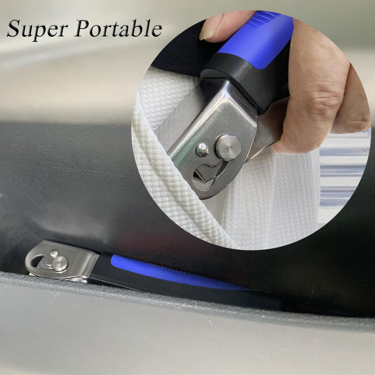 Foldable Car Door Handle for Elderly - Adjustable Standing Aid (2-Pack, Blue) - Safe Car Assist for Drivers & Seniors