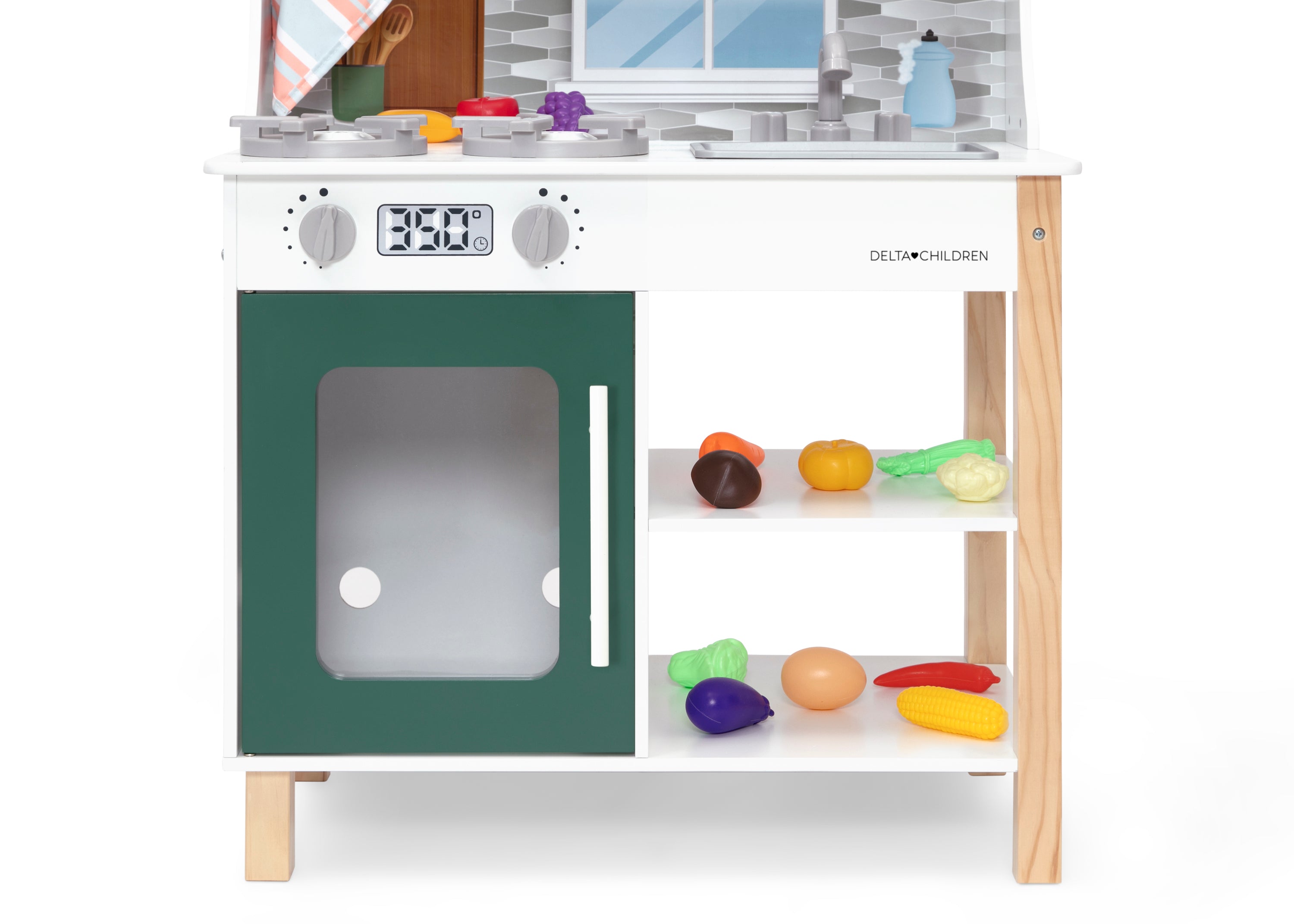 Tiny Chef Play Kitchen Set - Wooden Pretend Cooking Toys for Kids - Perfect for Pretend Play, Role Play & Early Learning - Ideal for Home, Preschool & Daycare