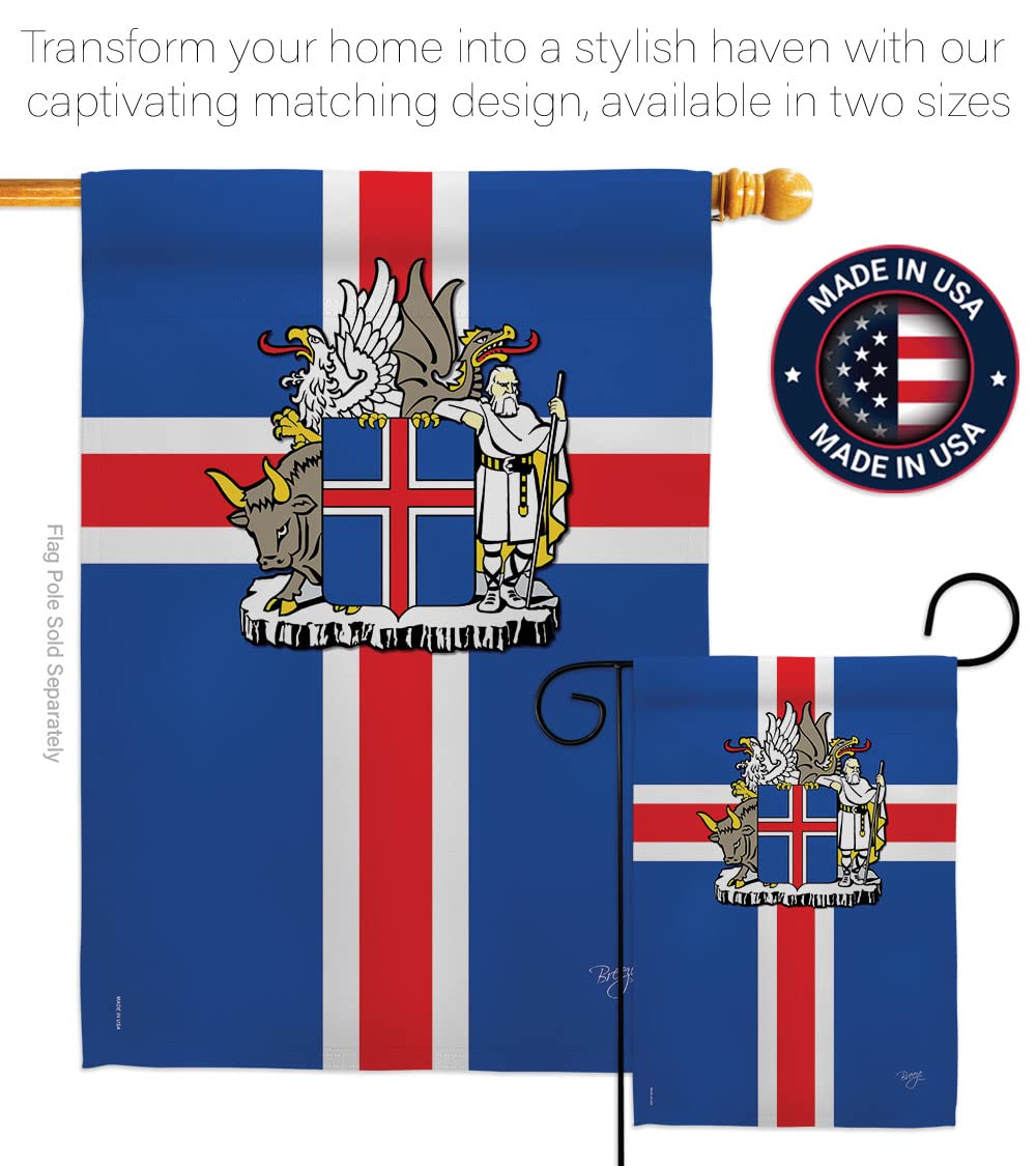 Iceland Nationality House Flag Set 28x40