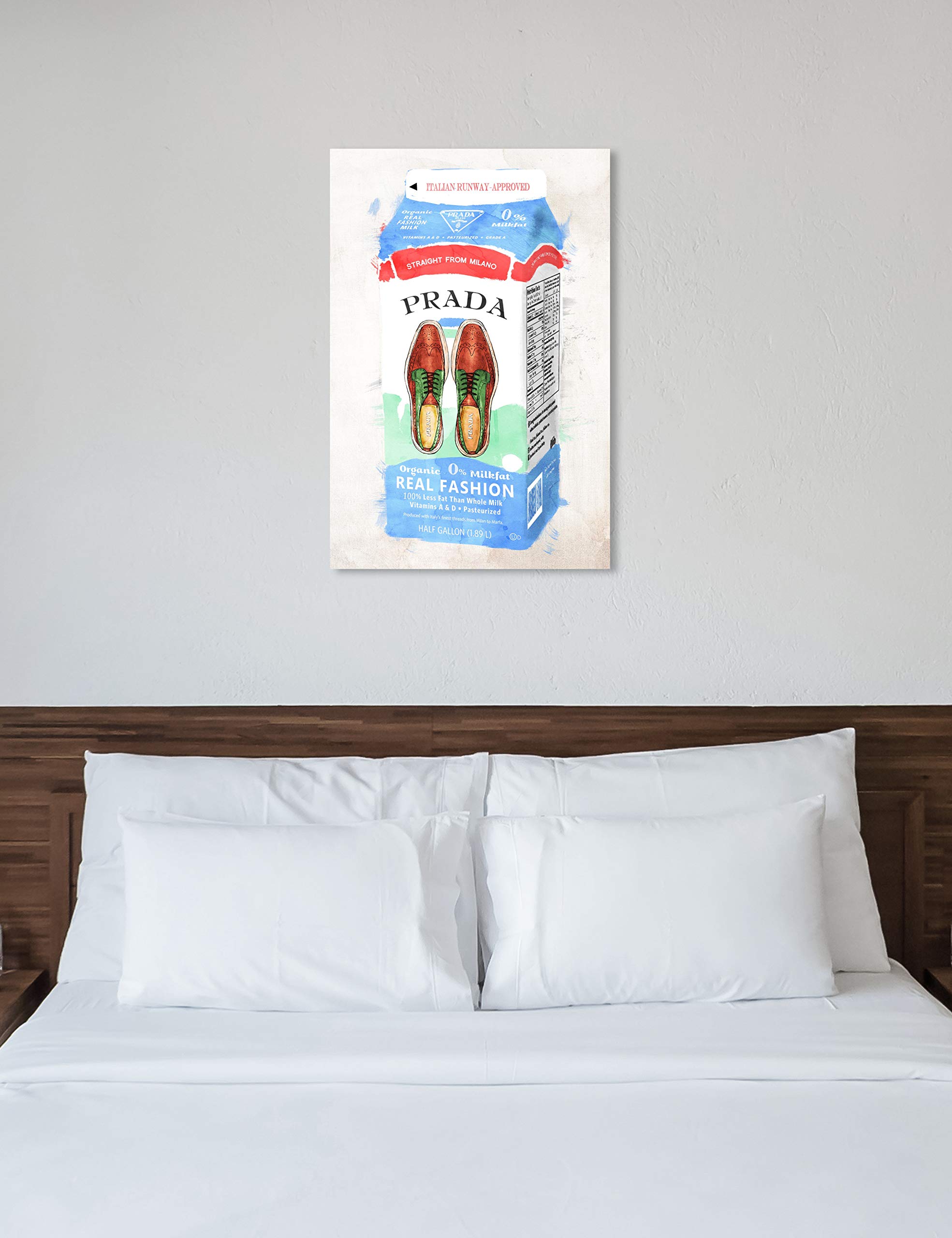 Oliver Gal Artist Co. Milano Milk Fashion Glam Wall Art Canvas Print - 30x45 Inches White & Red Home Decor - Perfect for Living Room, Bedroom or Office Wall Decoration