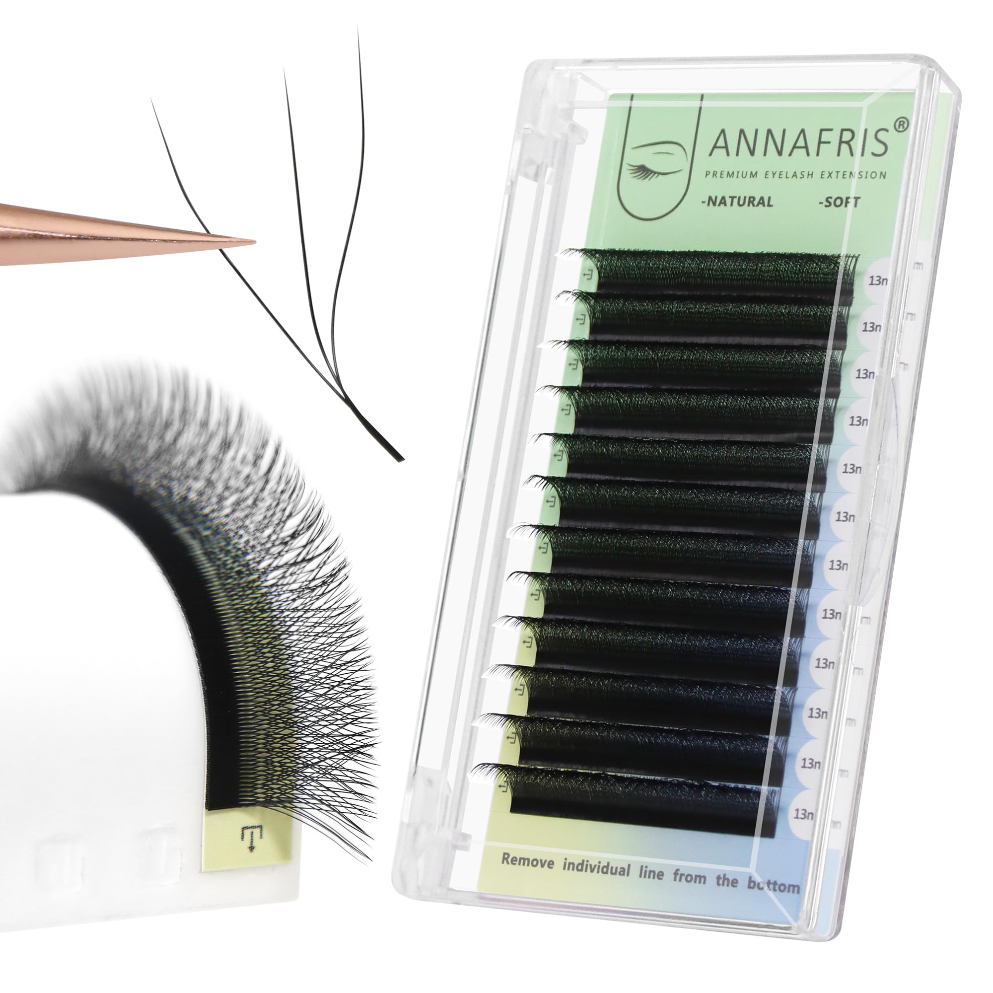 ANNAFRIS 3D W Premade Bouquet Eyelash Extensions - 0.07 LU 8mm Russian Volume Lash Clusters for Professional False Lashes | Perfect for Bridal, Party & Special Occasion Makeup