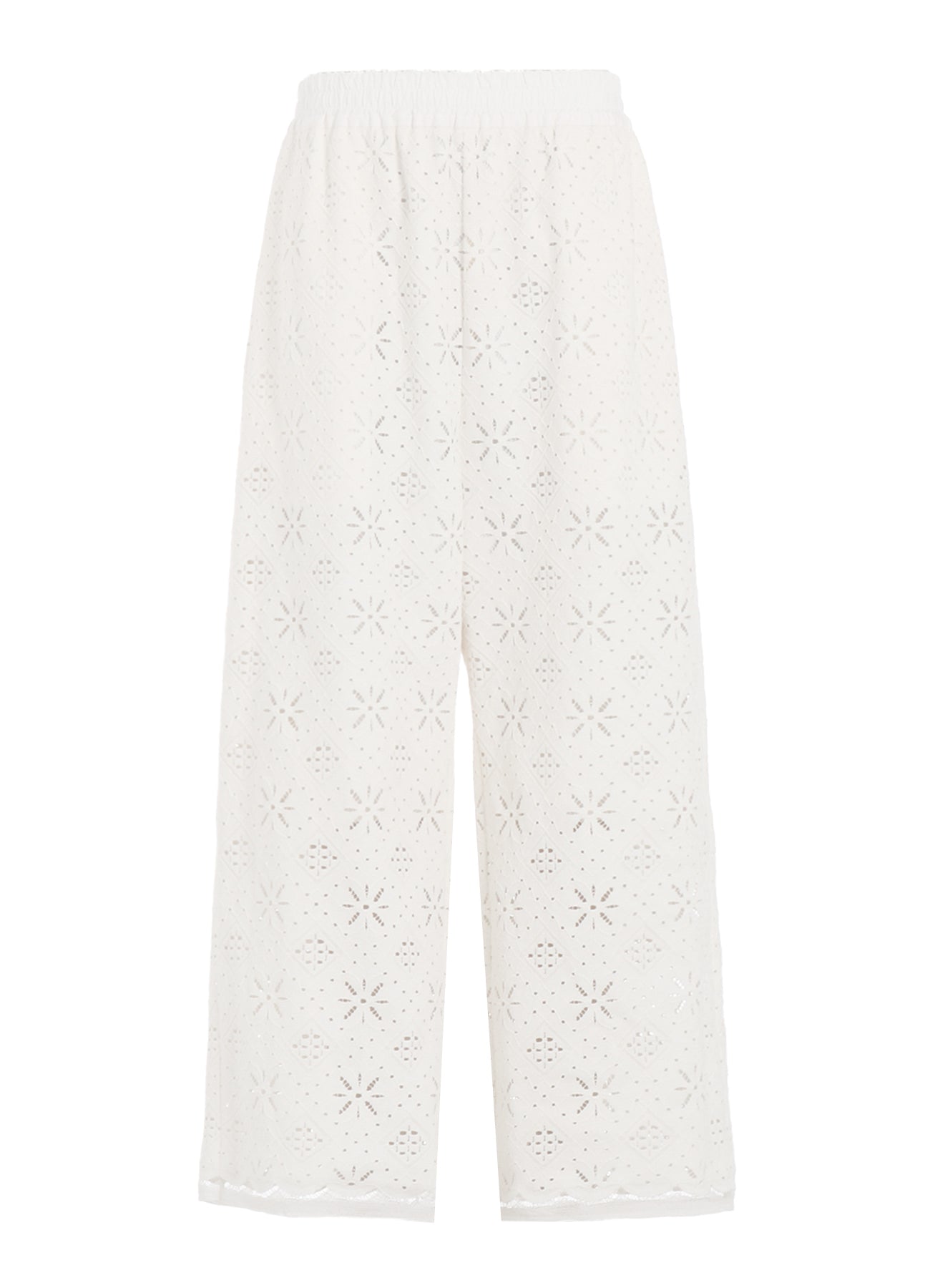 **Stylish Cotton Lace Waist Elastic Pants for Women - Comfortable & Trendy High-Waisted Trousers for Casual Wear, Office, or Date Night**