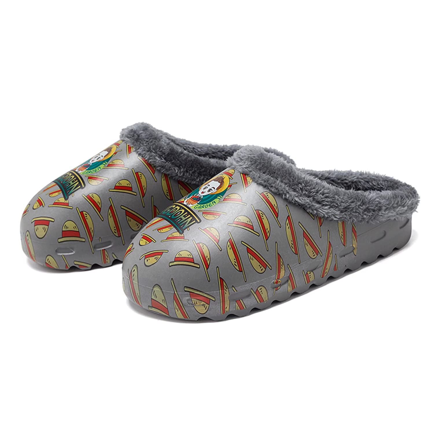 Mukinrch Women & Men's Furry Slippers - Soft Plush Indoor/Outdoor House Shoes, Waterproof EVA Slides for Home, Bedroom, Garden & Poolside Comfort