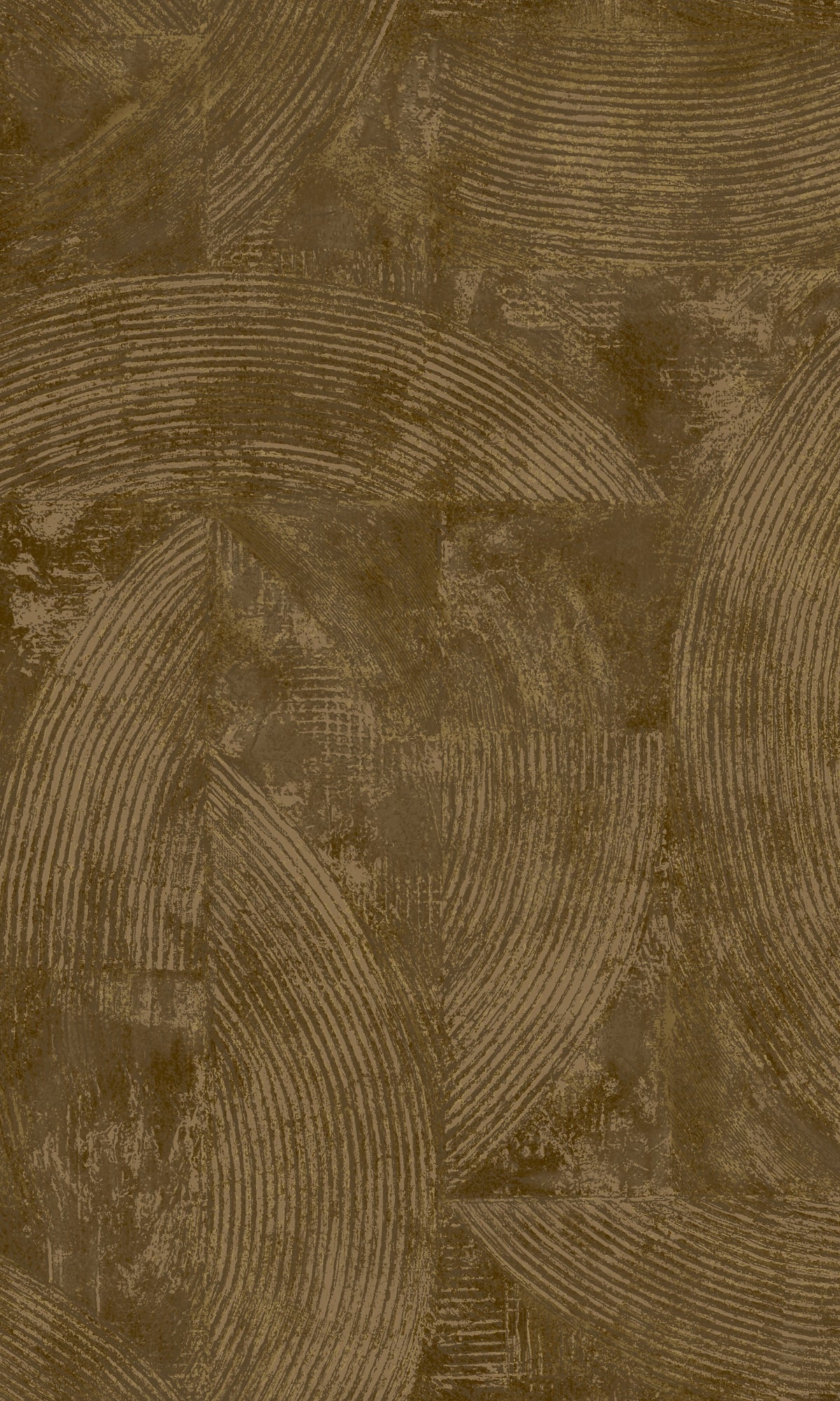 Vintage Brown Metallic Scratched Geometric Wall Art R7996 - Modern Home Decor for Living Room, Bedroom & Office