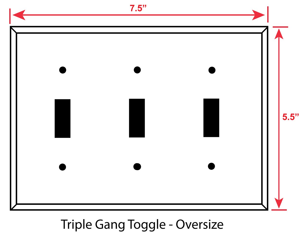 Triple Gang Oversized Toggle Switch Plate Cover - Decorative Metal Wall Plate in Plaid Design - Made in USA - Perfect for Home Decor, Living Room, Bedroom & Office