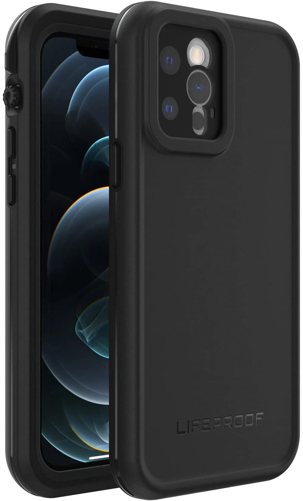 LifeProof FRE Series Waterproof iPhone 12 Pro Case - Shockproof & Drop Protection | Slim Fit Black Phone Cover for Outdoor, Swimming & Adventure Activities