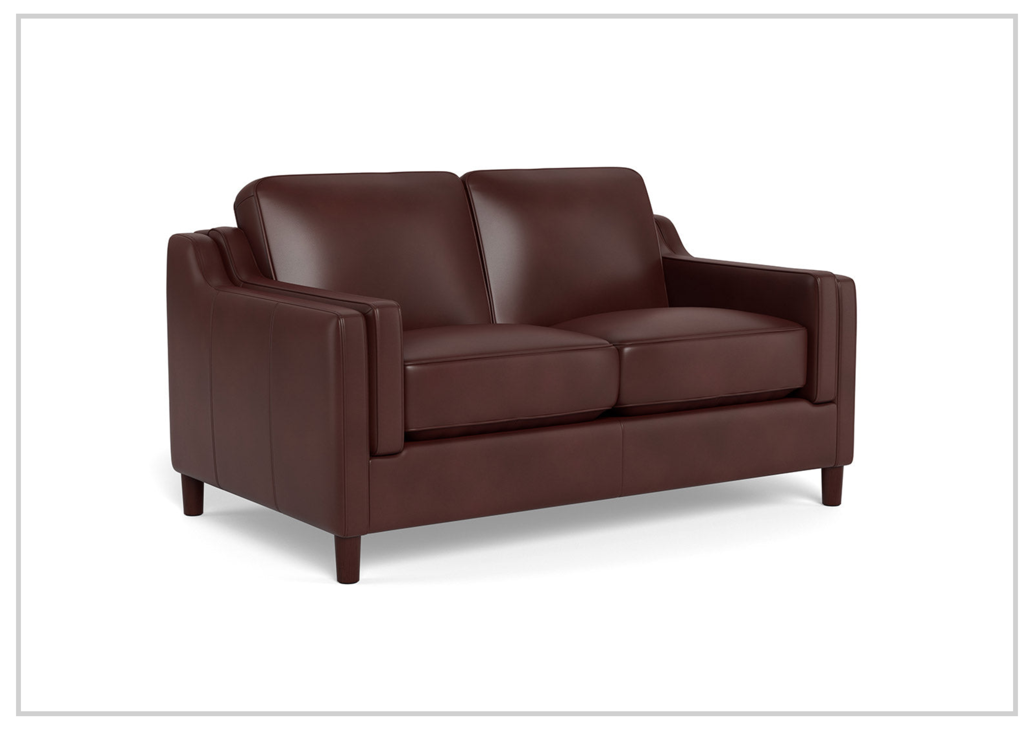 Hydeline Bella Stationary Leather Loveseat with Track Arms - Premium Faux Leather Sofa for Living Room, Office & Small Spaces - Comfortable Two-Seater Couch for Relaxing & Entertaining