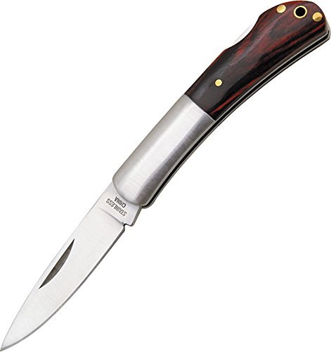 SZCO Supplies Premium Wood Handle Lock Back Folding Knife - Outdoor Camping, Hunting & Everyday Carry Pocket Knife