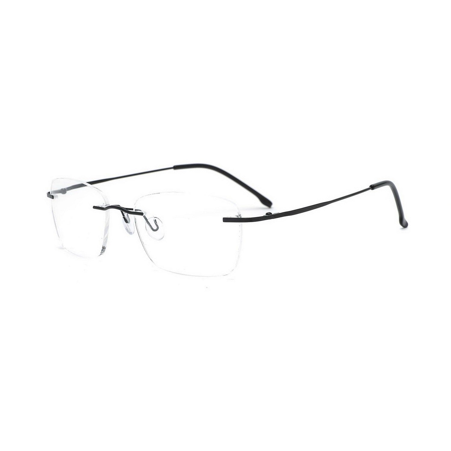 Stylish Rimless Glasses Frame - Wide Rectangle Unisex Eyewear for Men & Women | Perfect for Reading, Work & Fashion Accessories