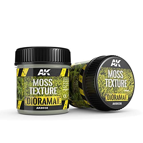 AK-Interactive Moss Texture Acrylic Paint - 100ml (3.38 Fl Oz) for Model Building & Miniature Scenery - Perfect for Dioramas, Wargaming Terrain & Scale Models #8038