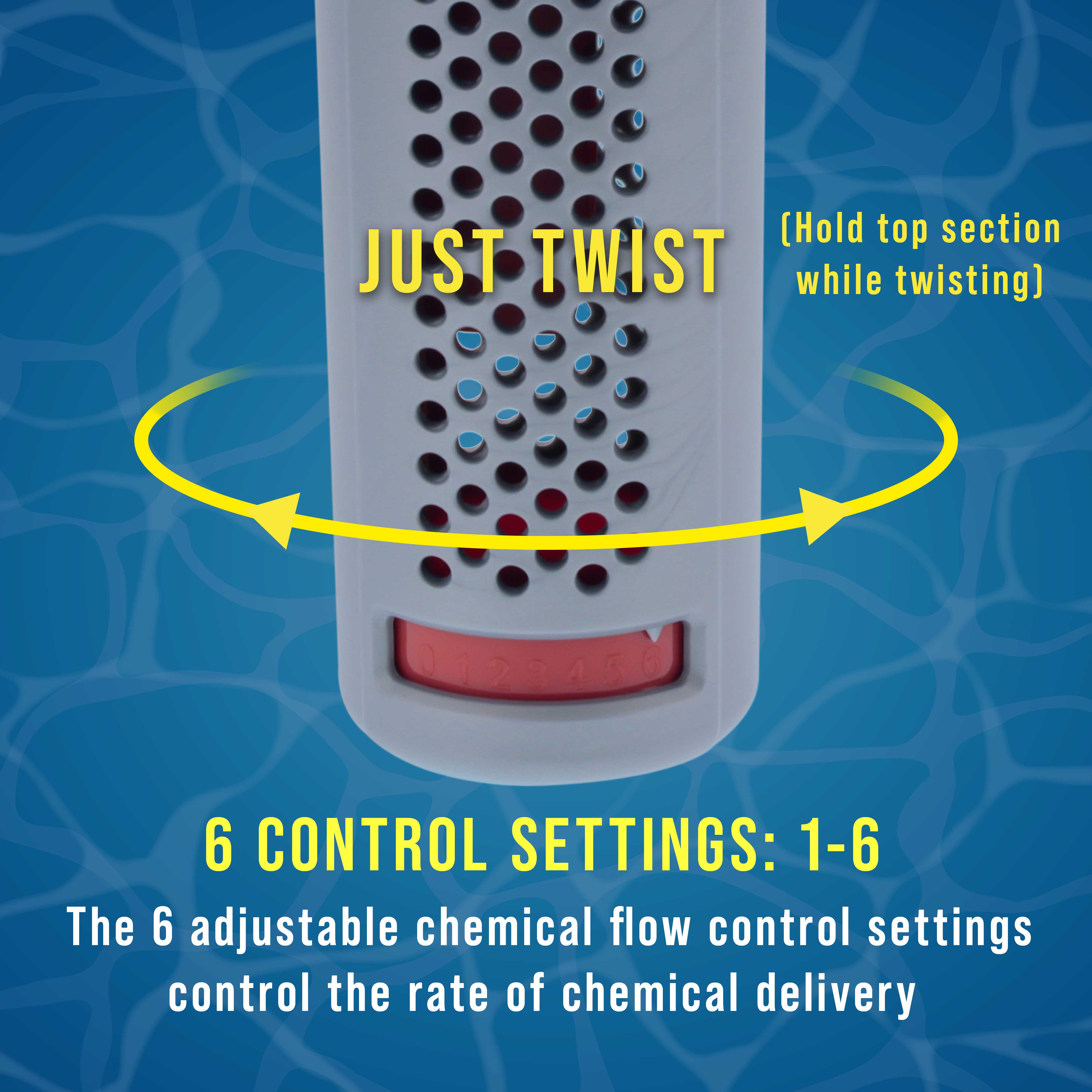 U.S. Pool Supply® Floating Chlorine/Bromine Dispenser for Spas, Hot Tubs & Small Pools - Holds 1 Tablet, 6 Adjustable Flow Settings | Perfect for Maintaining Clean Water in Backyard Pools & Jacuzzis