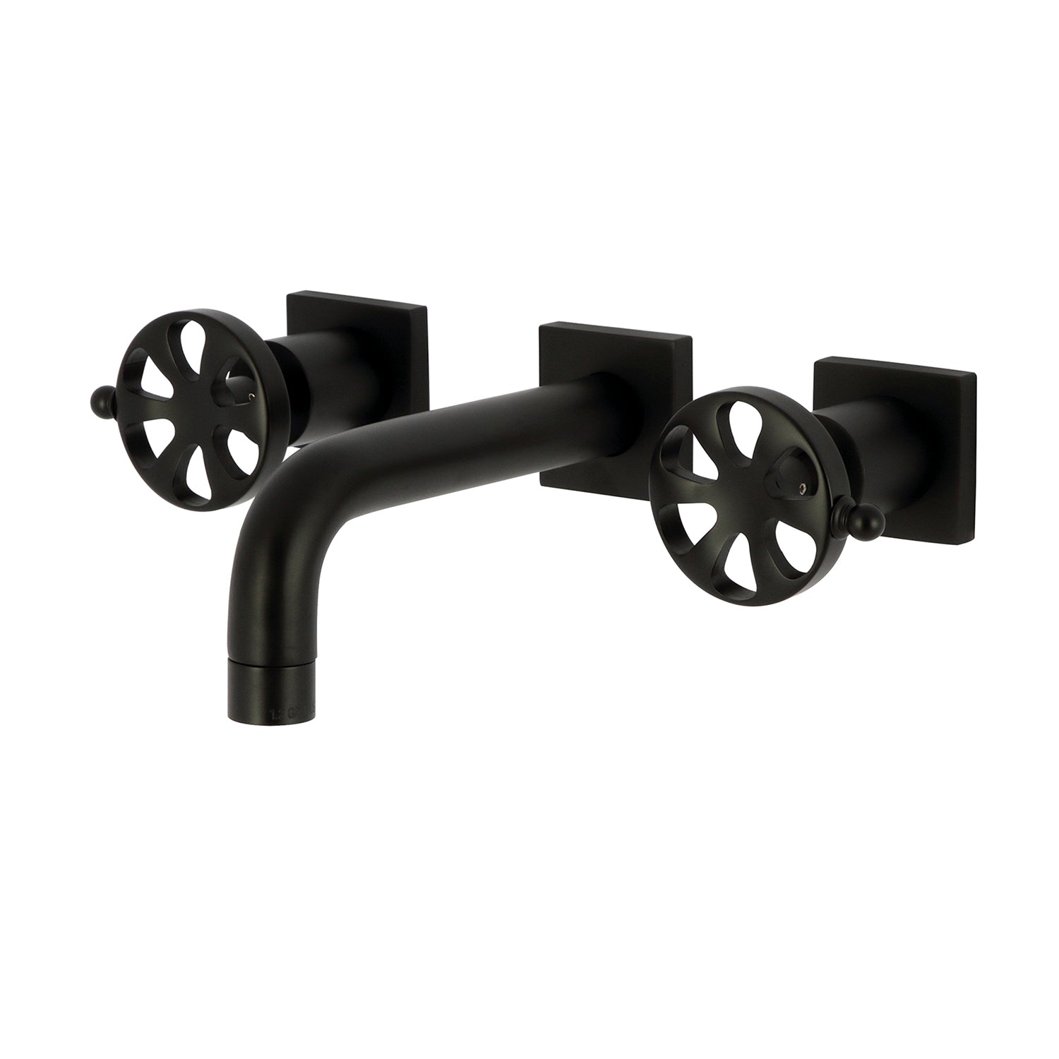 Belknap KS6120RX Matte Black Double Handle 3-Hole Wall Mount Bathroom Faucet - Perfect for Modern Bathrooms & Powder Rooms