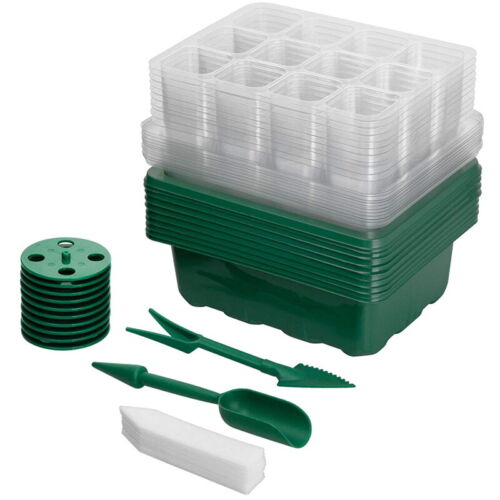 10-Pack 12-Cell Seed Starter Tray - Plant Propagation Kit for Indoor/Outdoor Gardening, Herbs, Vegetables & Flowers - Durable Nursery Grow Box for Seedlings & Plant Cloning