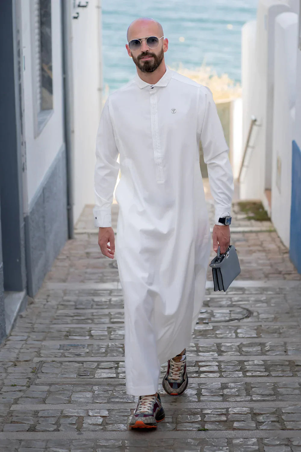 KDR2424 Al Ameer Boys Thobe Jubba - Premium White Islamic Robe for Kids - Perfect for Eid, Ramadan & Mosque Prayers