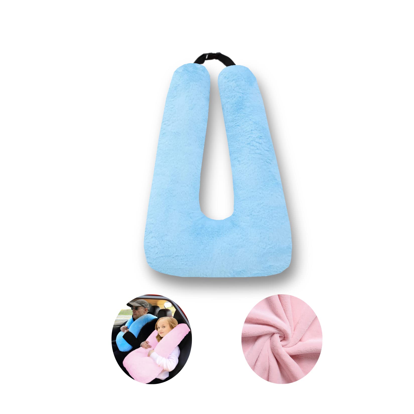 FHSGGP Travel Pillow for Car & Airplane - Comfortable Neck Support Cushion for Kids & Adults - Perfect for Long Distance Travel, Road Trips, and Flights - Back Seat Car Pillow for Sleeping