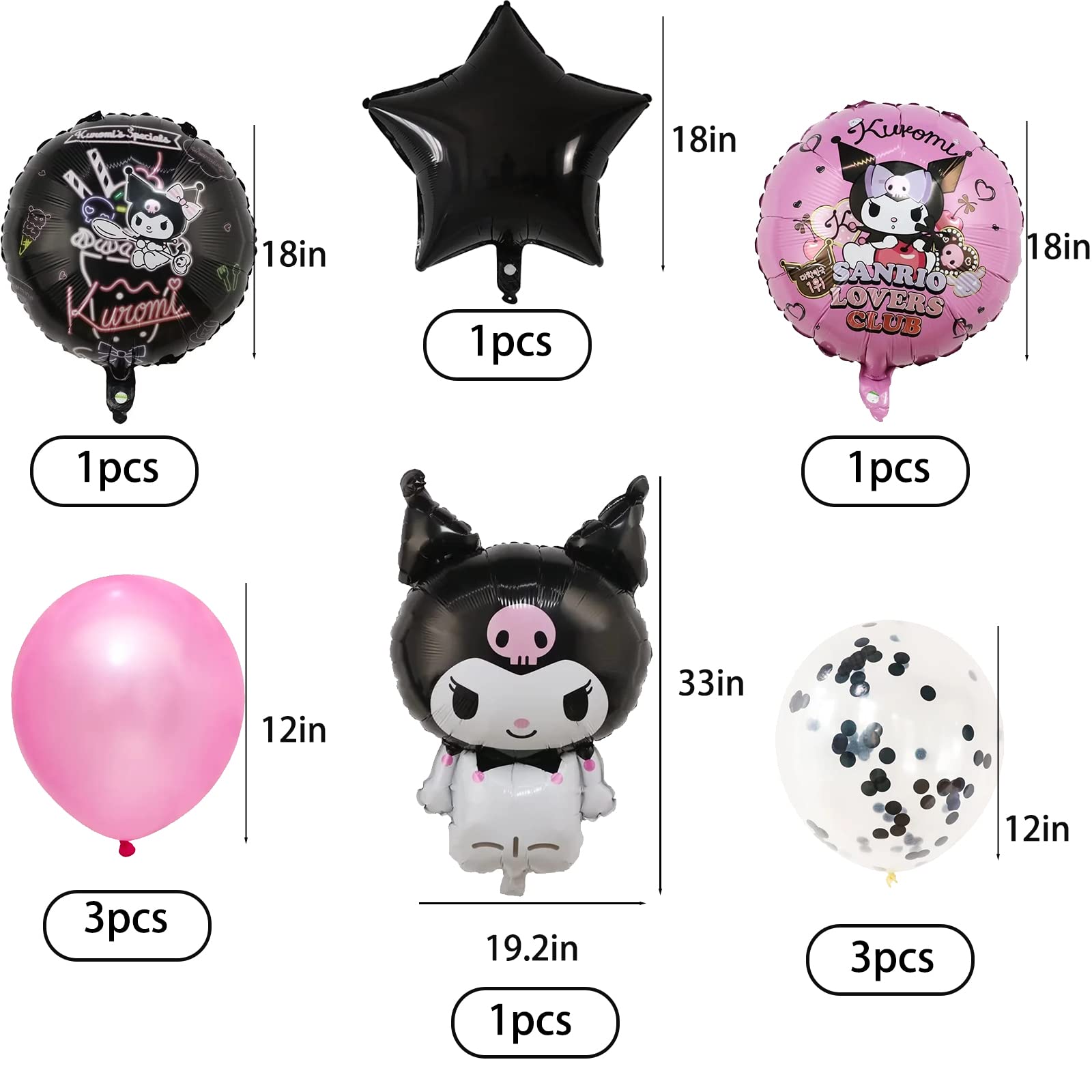 10Pcs Cute Anime Party Balloons - Double Sided Aluminum Film Balloons for Birthday Decorations, Kawaii Theme Party Supplies (LM-01) - Perfect for Anime Themed Parties, Baby Showers & Birthday Celebrations