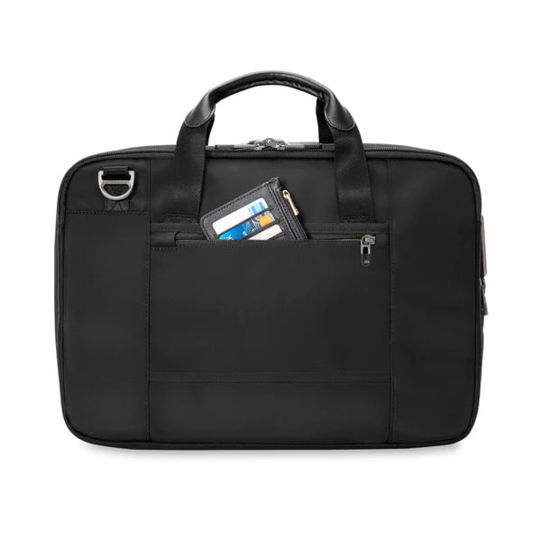 Briggs & Riley HTA Medium Slim Expandable Briefcase - Professional Laptop Bag for Business Travel & Office Commute - Durable Carry-On with Expandable Storage for Work Essentials