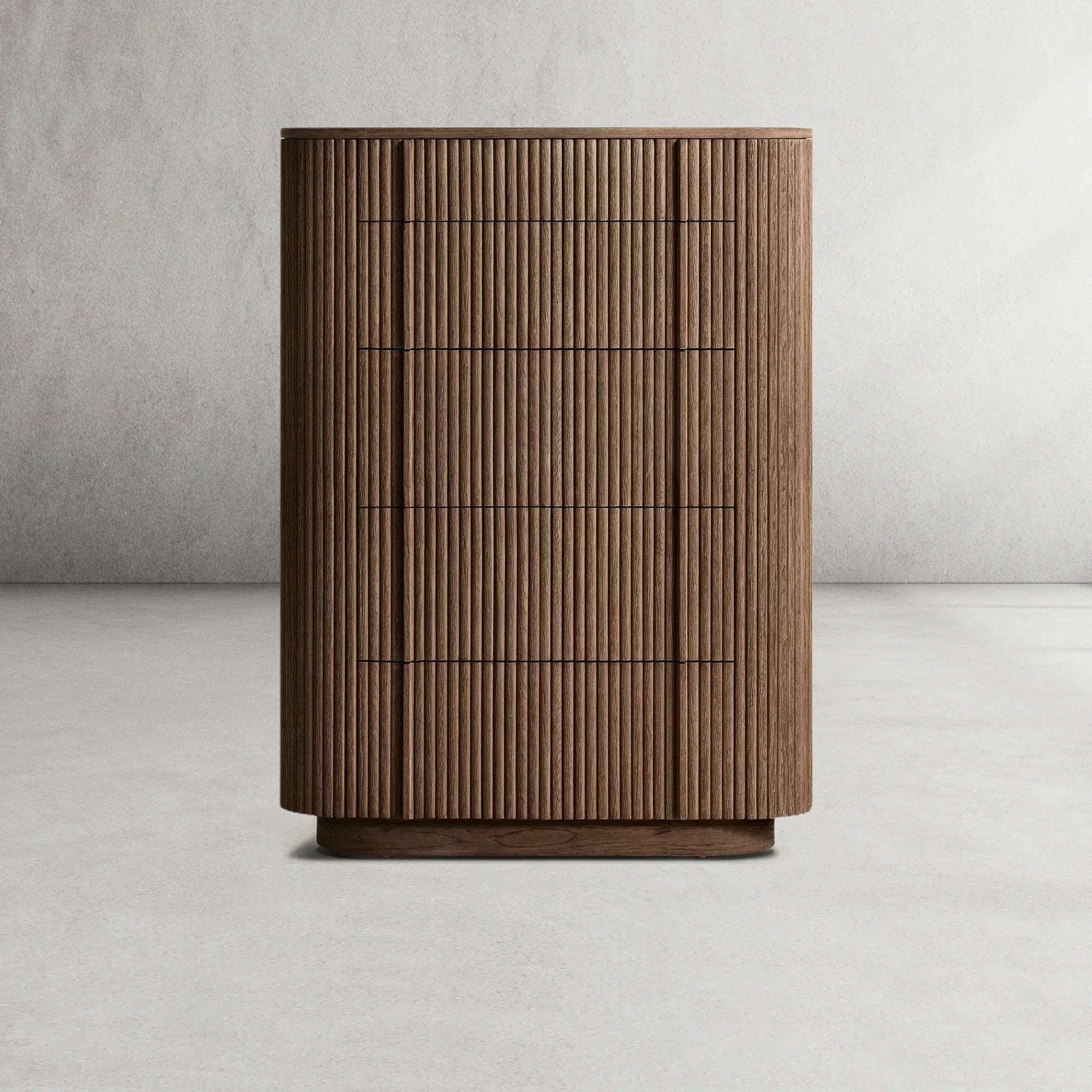 Mulholland Modern 5-Drawer Narrow Dresser - Slim Space-Saving Storage Cabinet for Bedroom, Living Room, or Office Organization