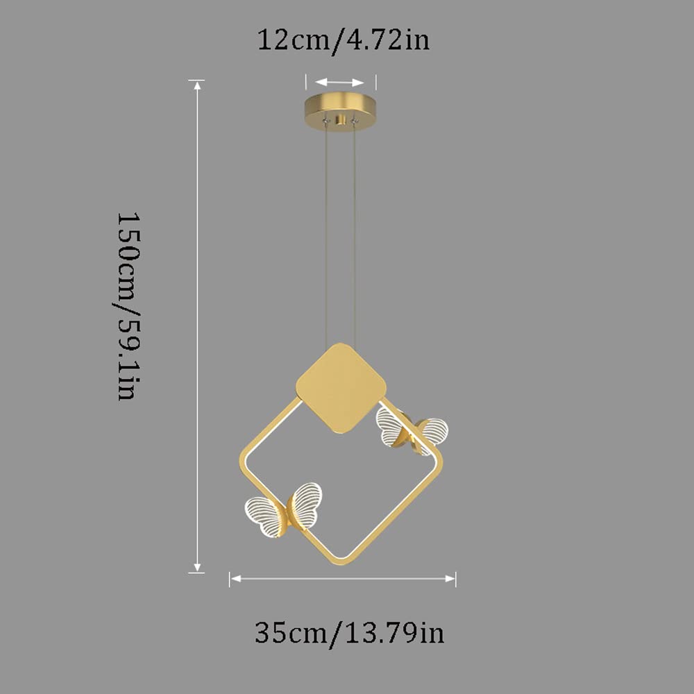 Adjustable LED Hanging Lamp - Butterfly Chandelier for Bedroom, Dining Room & Living Room | Modern Ceiling Light Fixture for Home Decor, Bar & Kitchen | Perfect for Reading Nook & Cozy Ambiance
