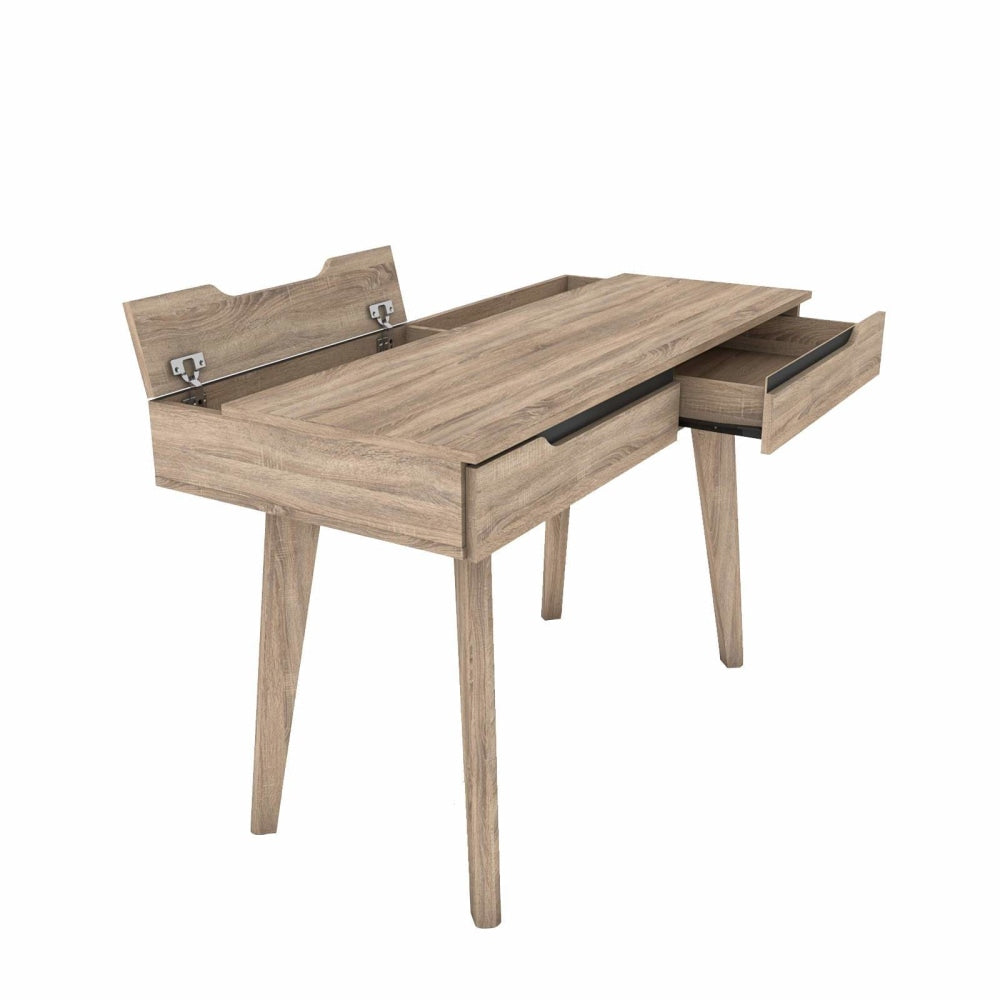 Scandinavian Oak Study Writing Desk for Home Office - Modern Minimalist Design for Work, Study, and Remote Workspaces