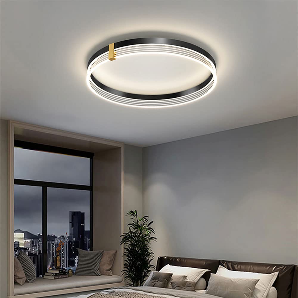 Modern LED Flush Mount Ceiling Light - Dimmable Remote Control Lighting Fixture 3000K-6500K for Living Room, Kitchen, Bedroom | Energy Efficient Home & Office Lighting Solution